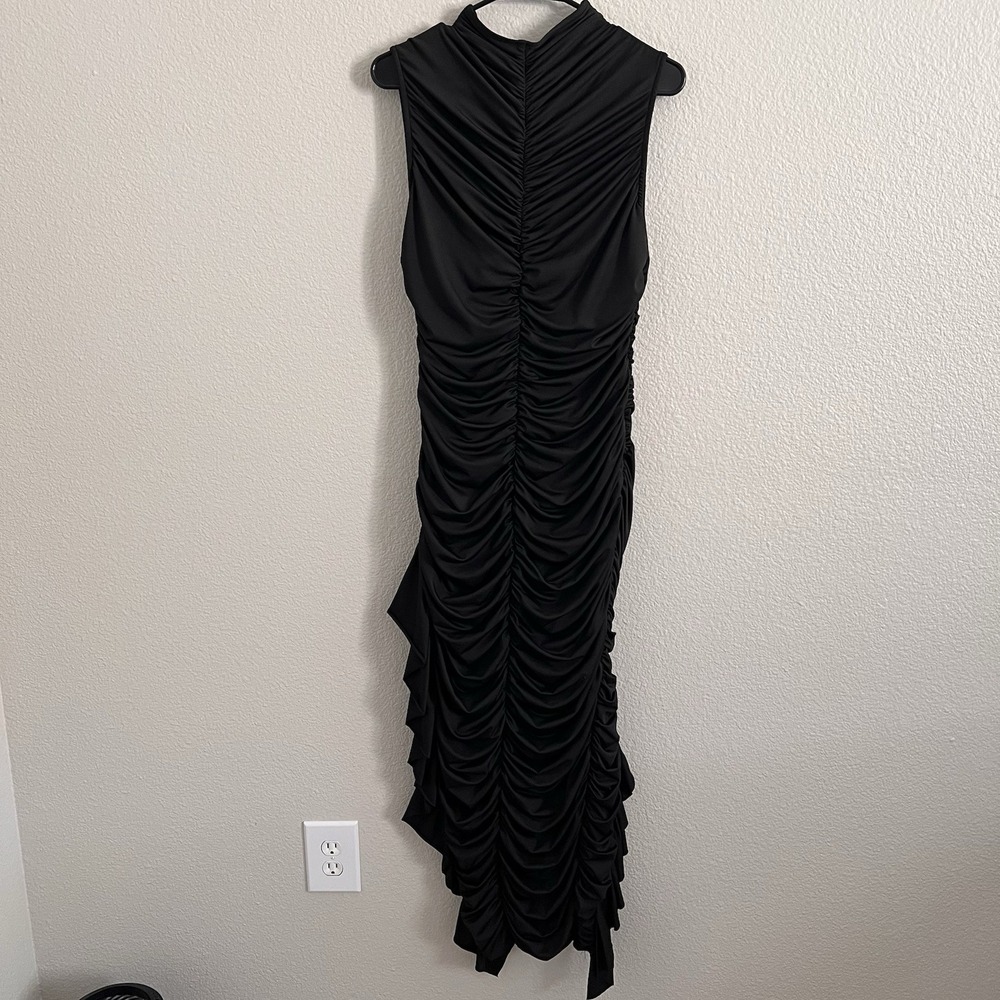 2XL Dress Maxi High low Ruffled Draped Ruche Asymmetrical Whimsigoth Stretch - Picture 9 of 11